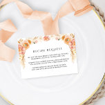 Tarjeta De Recepción Receta elegante de Boda floral y crema<br><div class="desc">Hermosa y elegante receta de bodas solicita tarjeta de gabinete con delicados detalles florales de acuarela en una hermosa mezcla de melocotón, crema y tonalidades onduladas. Tarjetas de recetas de coordinación disponibles. Capacidad para cambiar el texto según desee para adaptarse a sus necesidades de evento. Colección con productos de coordinación...</div>