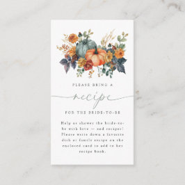 Tarjeta De Recepción Receta elegante de ducha de novia otoño
