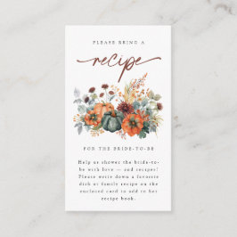 Tarjeta De Recepción Receta elegante de ducha de novia otoño