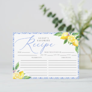 Tarjeta De Recepción Receta favorita de limón italiano de Positano para