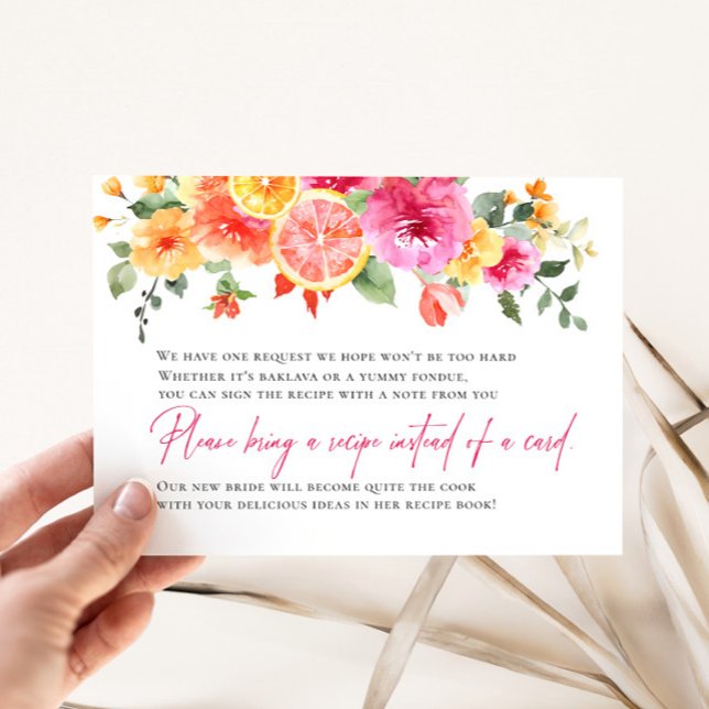 Tarjeta De Recepción Receta festiva de cítricos de flores brillantes (Subido por el creador)