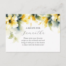Tarjeta De Recepción Receta Floral Amarilla Hibiscus Para La Novia