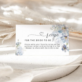 Tarjeta De Recepción Receta floral azul elegante para la novia