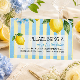 Tarjeta De Recepción Receta Floral Blue Main Squeeze para Desayuno Nupc