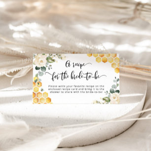 Tarjeta De Recepción Receta floral de abeja para la novia