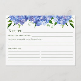Tarjeta De Recepción Receta floral de Hydrangea azul
