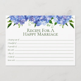 Tarjeta De Recepción Receta floral de Hydrangea azul