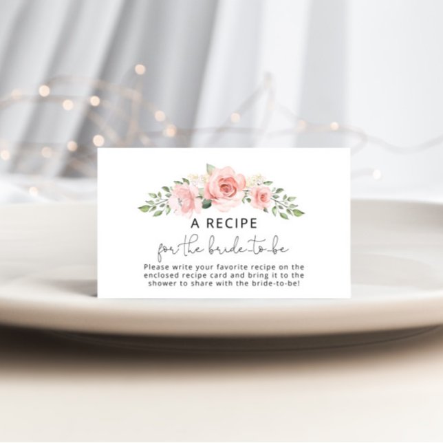 Tarjeta De Recepción Receta floral de Rubor para que la novia esté (Subido por el creador)