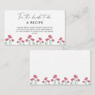 Tarjeta De Recepción Receta floral para la futura novia