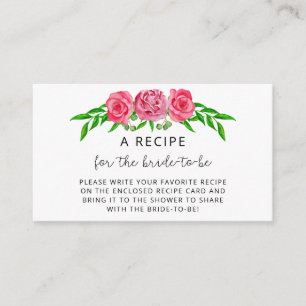 Tarjeta De Recepción Receta floral rosada para la futura novia 
