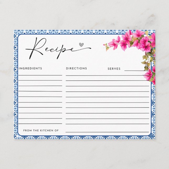 Tarjeta De Recepción ¡Receta Mamma Mia!  (Anverso)