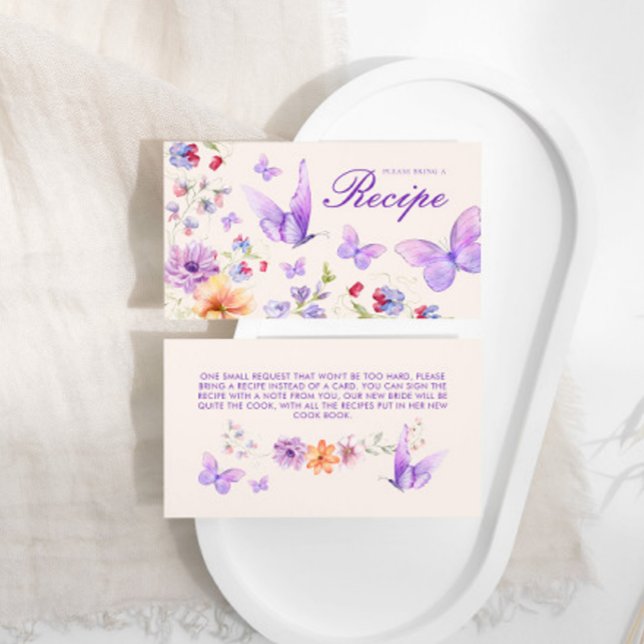 Tarjeta De Recepción Receta Mariposas Púrpura Ducha de Novia (Subido por el creador)