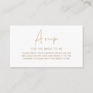 Tarjeta De Recepción Receta minimalista para que la novia sea cercada