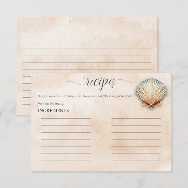 Tarjeta De Recepción Receta moderna de ducha de cerda de conchas marina (Anverso / Reverso)