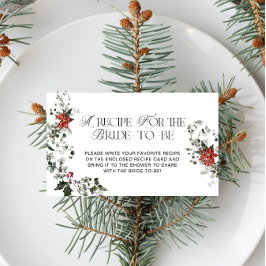 Tarjeta De Recepción Receta nupcial floral acuática en invierno