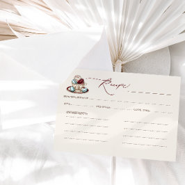 Tarjeta De Recepción Receta para Desayuno Nupcial con Té