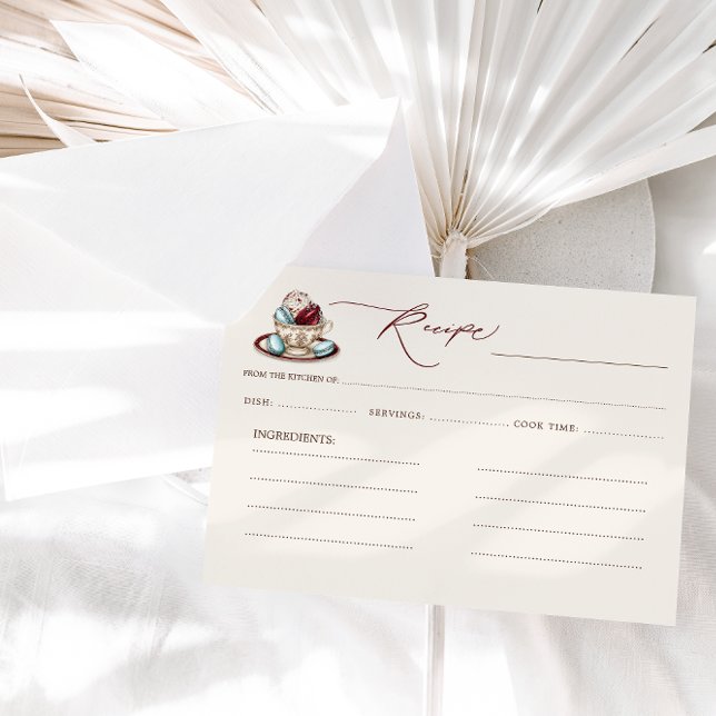Tarjeta De Recepción Receta para Desayuno Nupcial de Fiesta del Té (Subido por el creador)