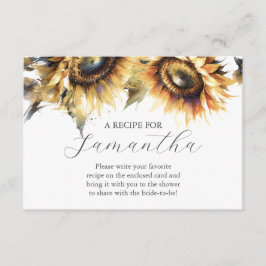 Tarjeta De Recepción Receta Para El Tema Del Girasol De Novia