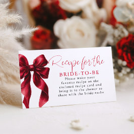 Tarjeta De Recepción Receta para la futura solicitud de novias rojas