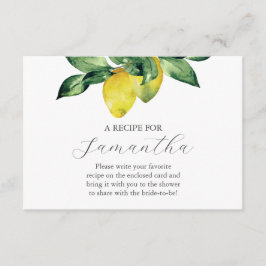 Tarjeta De Recepción Receta Para La Novia