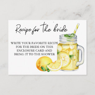 Tarjeta De Recepción Receta para la novia Bridal Shower Lemon