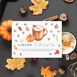Tarjeta De Recepción Receta para la novia de café de calabaza