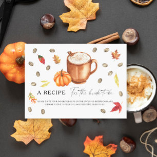 Tarjeta De Recepción Receta para la novia de café de calabaza
