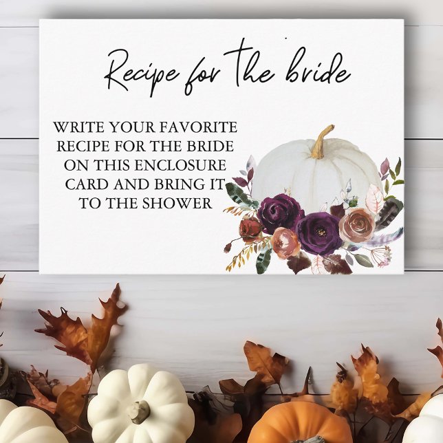 Tarjeta De Recepción Receta para la novia Ducha de otoño (Subido por el creador)