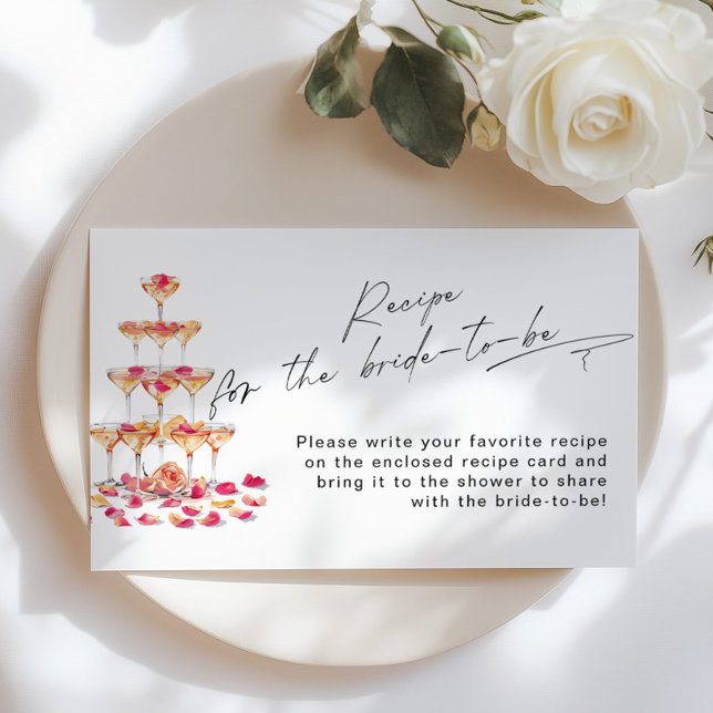 Tarjeta De Recepción Receta para la novia Patels y Prosecco (Subido por el creador)