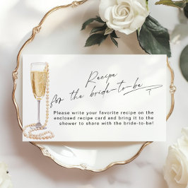 Tarjeta De Recepción Receta para la novia Perlas y Prosecco
