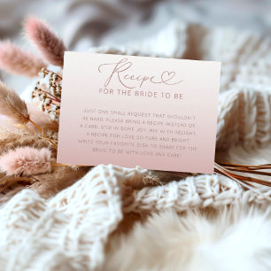 Tarjeta De Recepción Receta para la Novia Rosa Oro Moderno