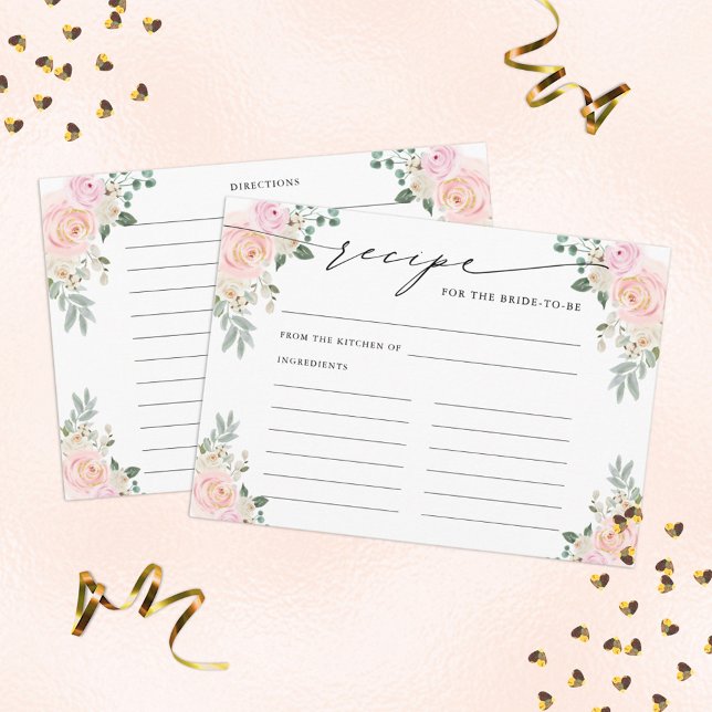 Tarjeta De Recepción Receta para que la novia sea champagne Floral (Subido por el creador)