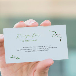 Tarjeta De Recepción Receta para que la novia sea una floral azul polvo