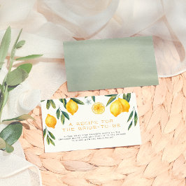 Tarjeta De Recepción Receta principal de ducha de leche de limón