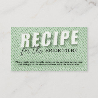 Tarjeta De Recepción Receta Retro Elegante de Salvia para la Novia