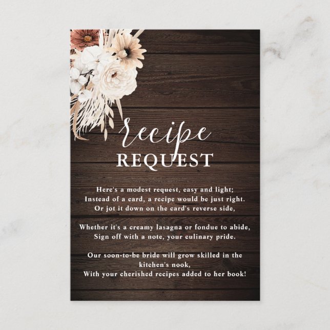 Tarjeta De Recepción Receta rusa de Boho solicita ducha de novia (Anverso)
