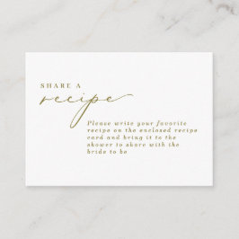 Tarjeta De Recepción Receta sencilla de caligrafía Sage Bridal Shower
