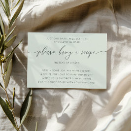 Tarjeta De Recepción Receta sencilla de ducha verde de novia sabia