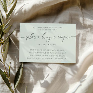 Tarjeta De Recepción Receta sencilla de ducha verde de novia sabia