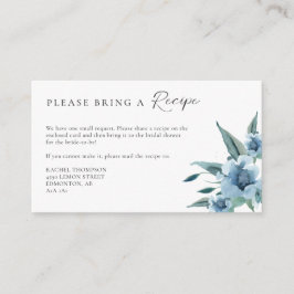 Tarjeta De Recepción Receta Solicitud De Algo De Ducha Azul De Novias