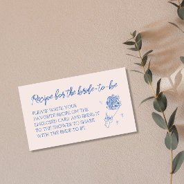 Tarjeta De Recepción Receta Solicitud de Ducha Bridal con Mano Azul