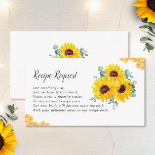 Tarjeta De Recepción Receta Solicitud De Novia Para Ser Sunflower De Ho