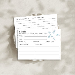 Tarjeta De Recepción Receta temática de conchas marinas para la ducha d
