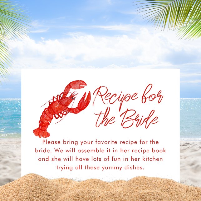 Tarjeta De Recepción Receta temática de Playa de Lobster Rojo de Marisc (Subido por el creador)