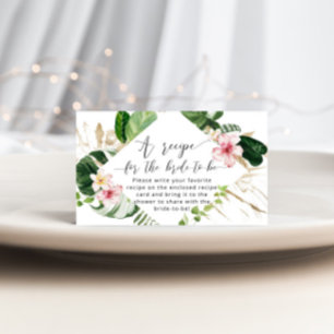 Tarjeta De Recepción Receta tropical de ducha de novia
