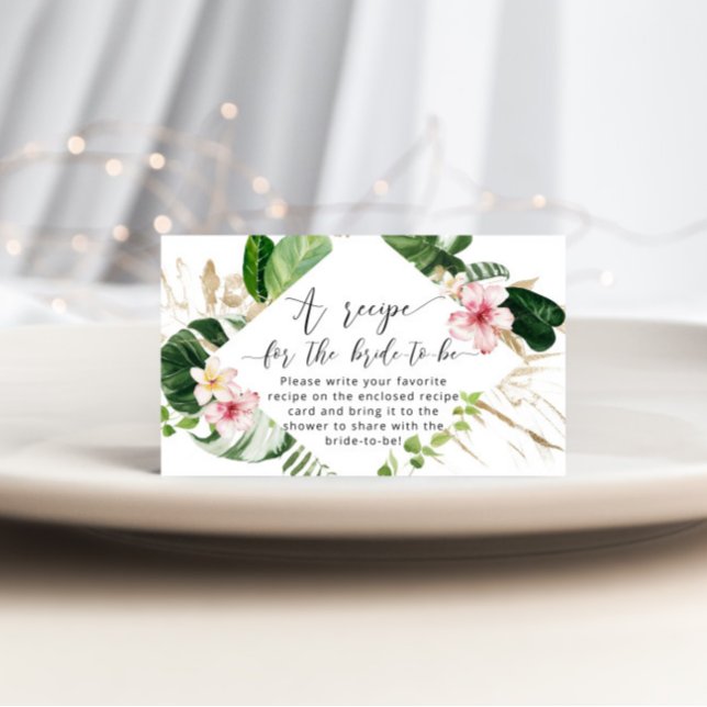 Tarjeta De Recepción Receta tropical de ducha de novia (Subido por el creador)