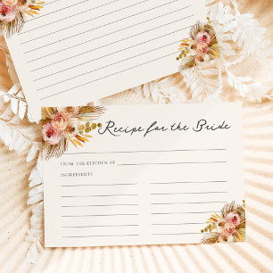 Tarjeta De Recepción Receta tropical floral vintage para la novia