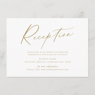 Tarjeta De Recepción Recibo de boda minimalista con escritura moderna d
