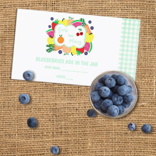 Tarjeta De Recepción Recién Salido Del Mercado Adivina Cuántos en la De