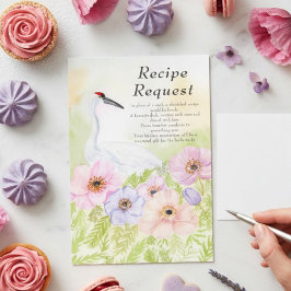 Tarjeta De Recepción Recipe Bridal Shower Whooping Crane Anemones 